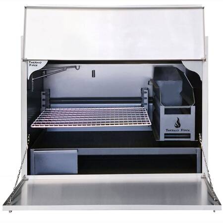 800mm Mildsteel De Luxe Built-in Braai with Stainless Steel Facade